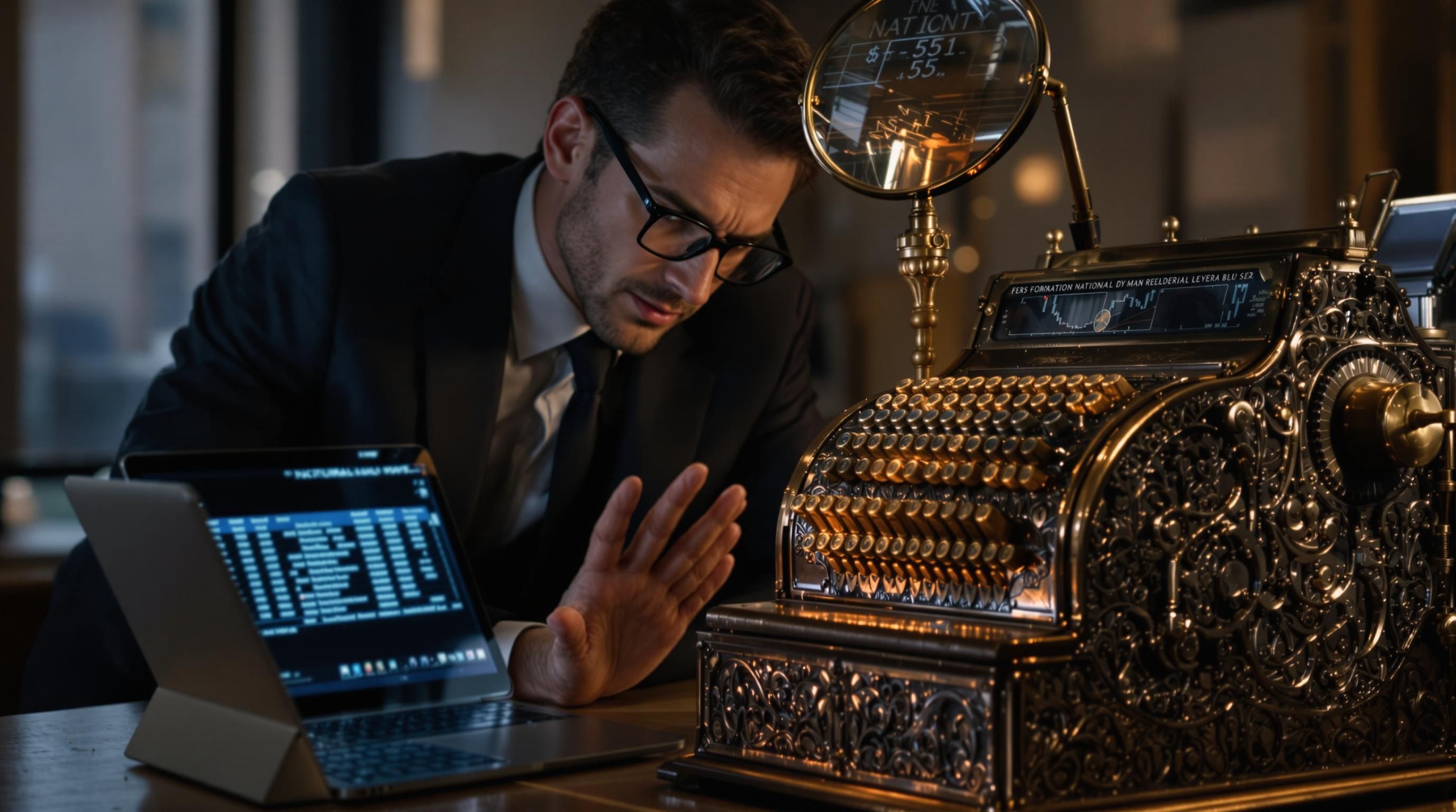 A close-up of a vintage cash register serial number and model plate