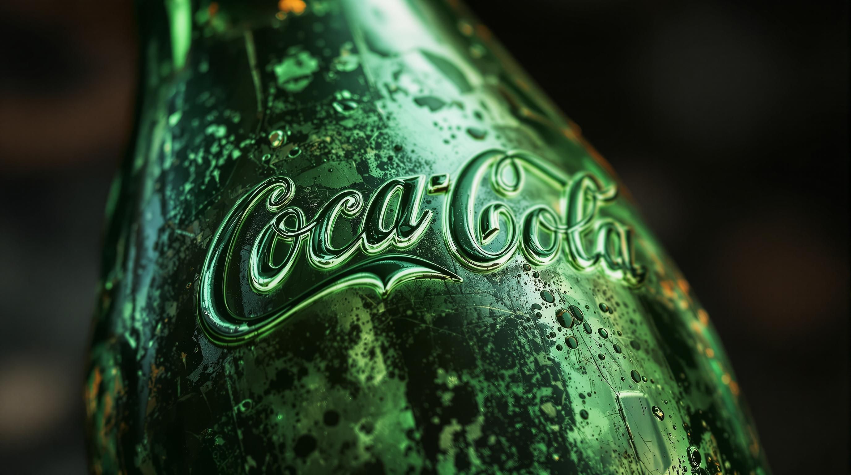 Rare amber-colored straight-sided Coca-Cola bottle