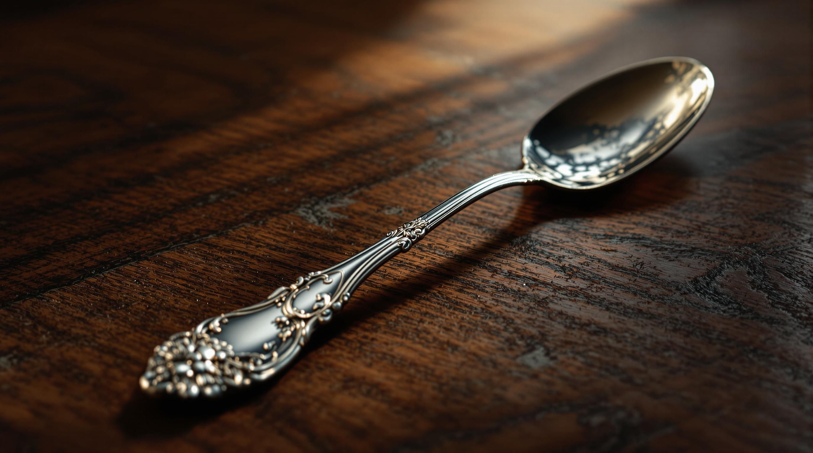 Vintage Old Company Plate silverware set with visible hallmark and ornate pattern details