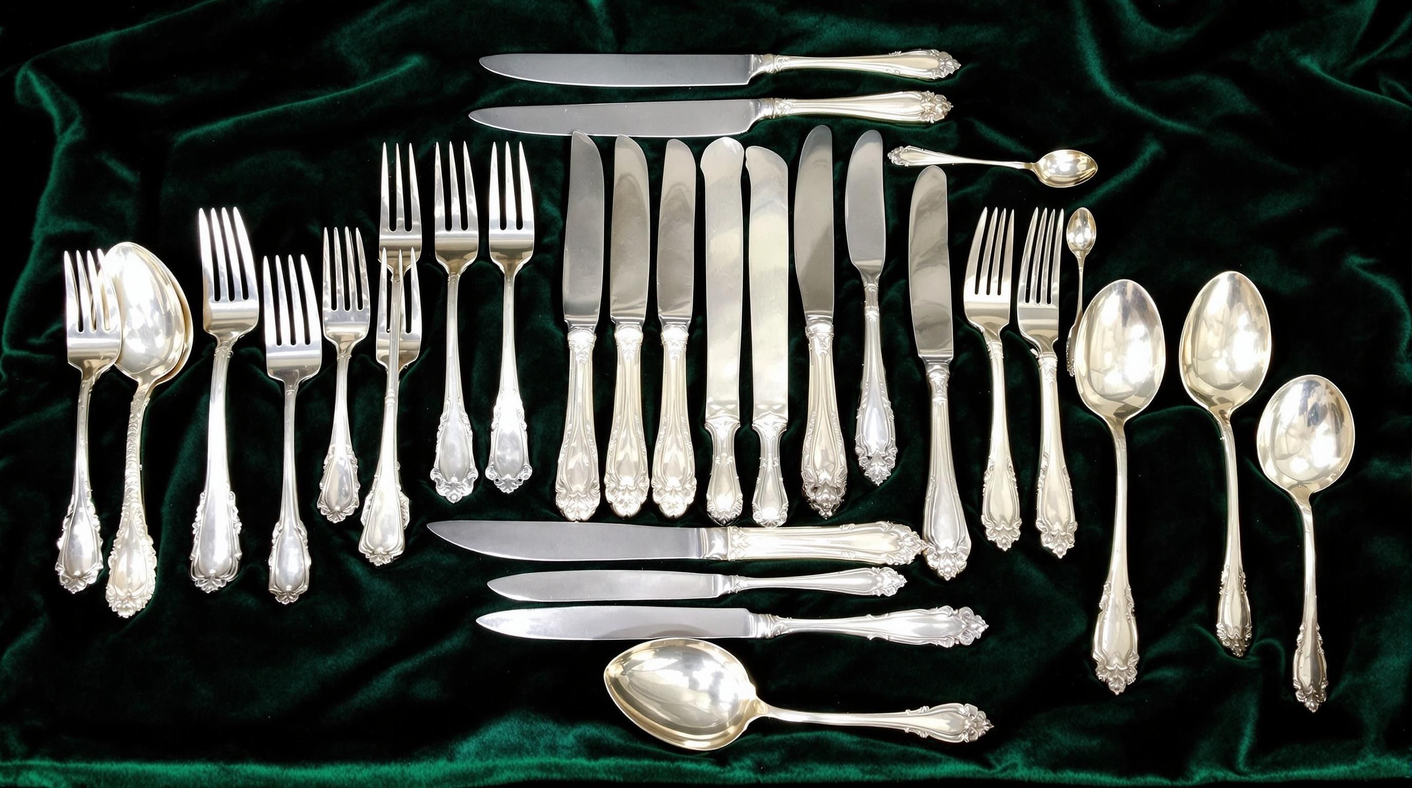 Close-up of the Old Company Plate hallmark on flatware