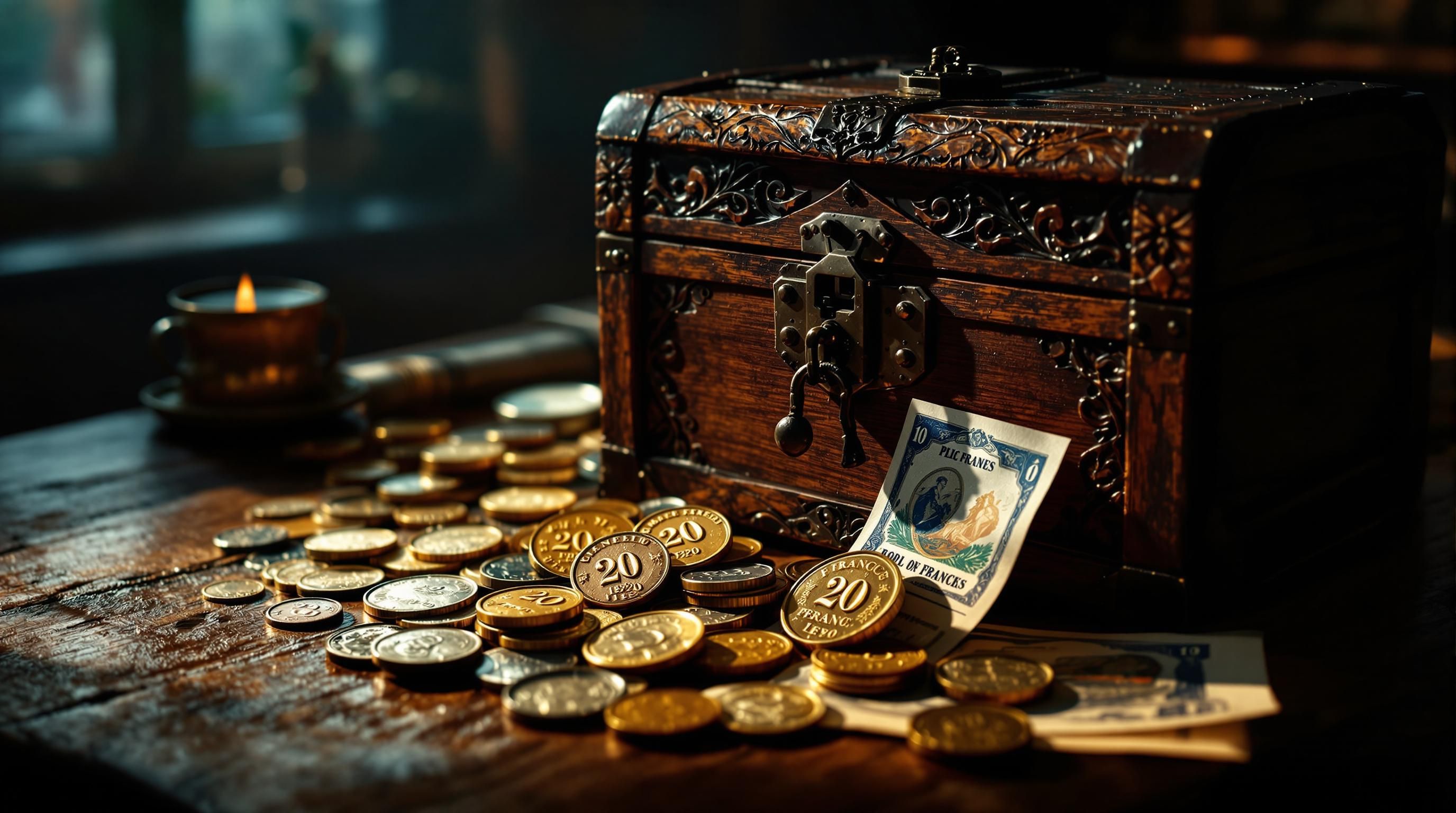 Collection of historic bank notes displayed for online appraisal