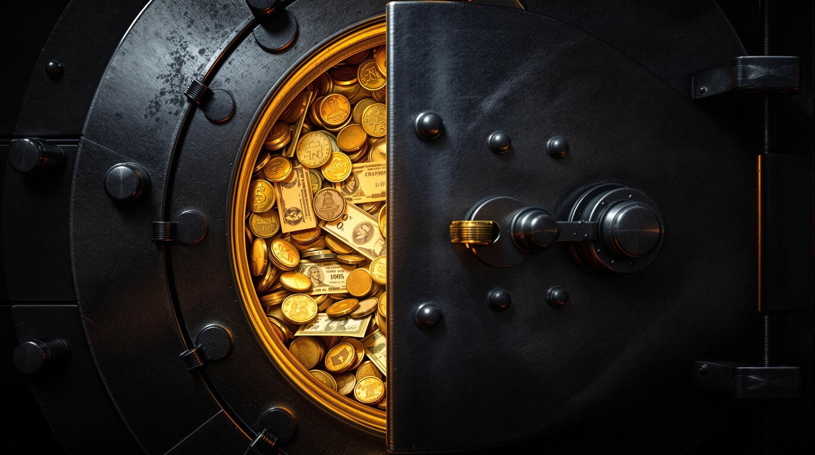 Professional appraiser examining old currency notes with magnifying glass