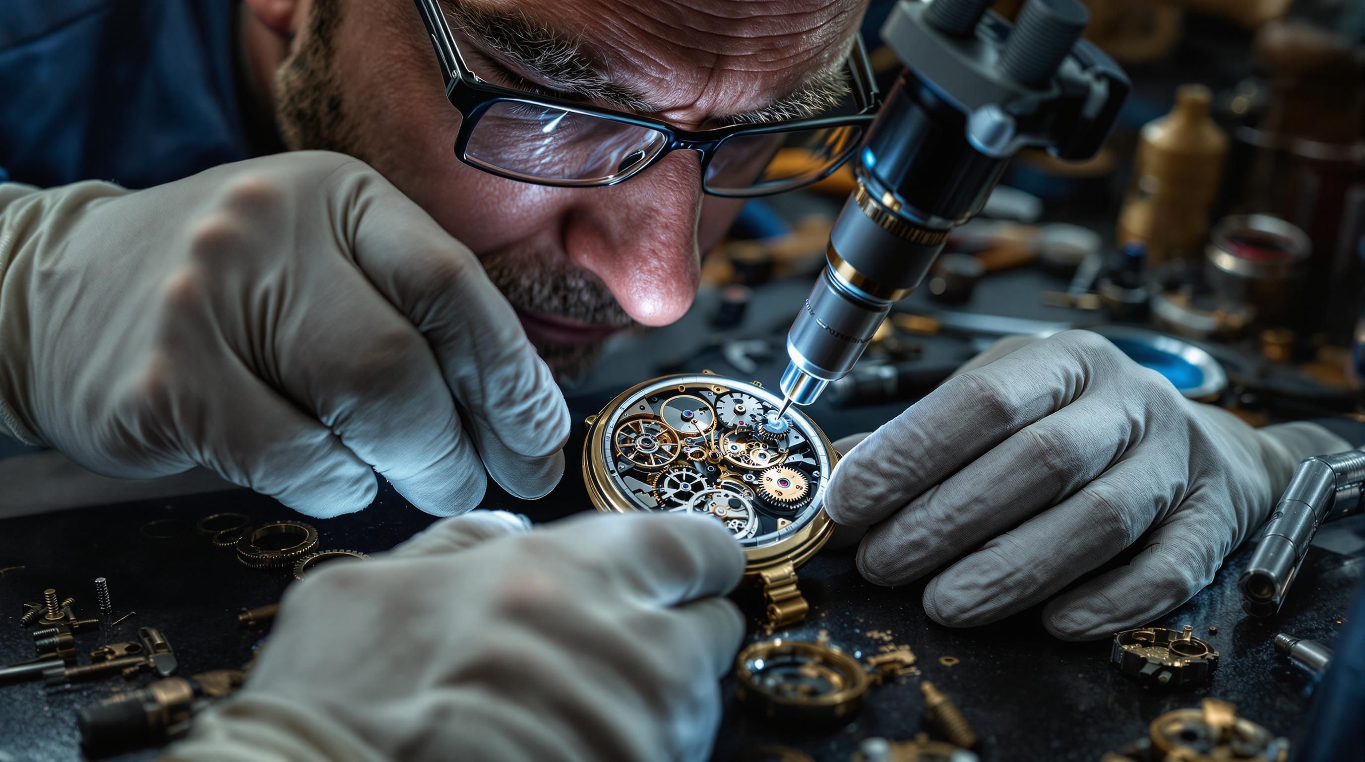Vintage Elgin pocket watch with open movement showing intricate mechanical works
