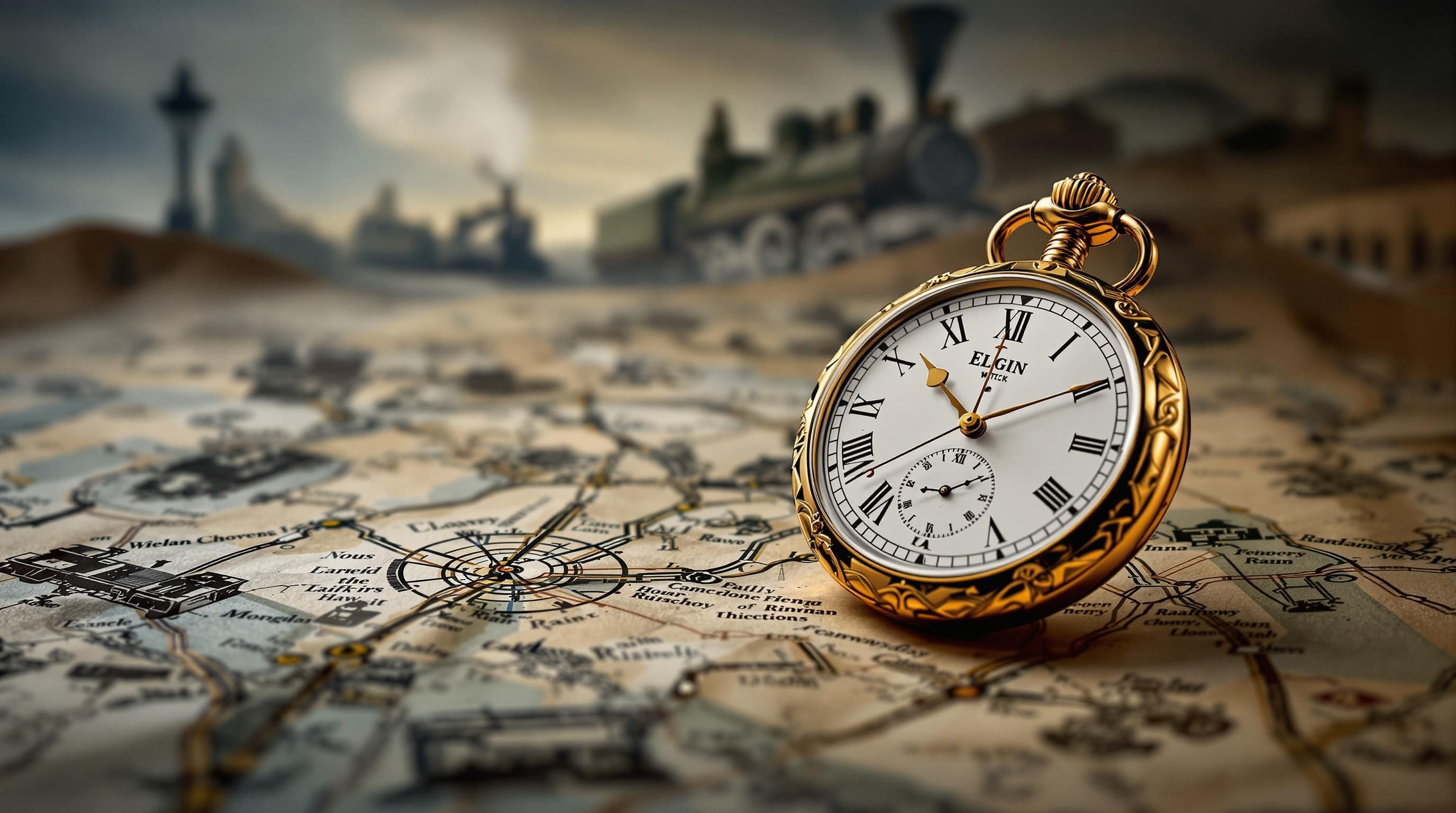 Gold-filled Elgin pocket watch with elegant white enamel dial and black Roman numerals