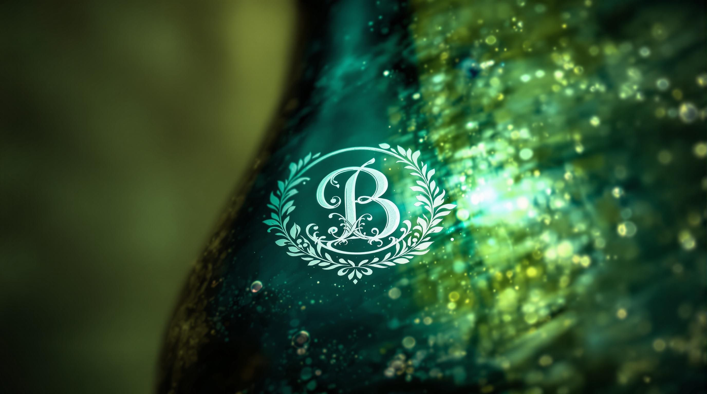Close-up of embossed maker’s marks on an antique glass bottle