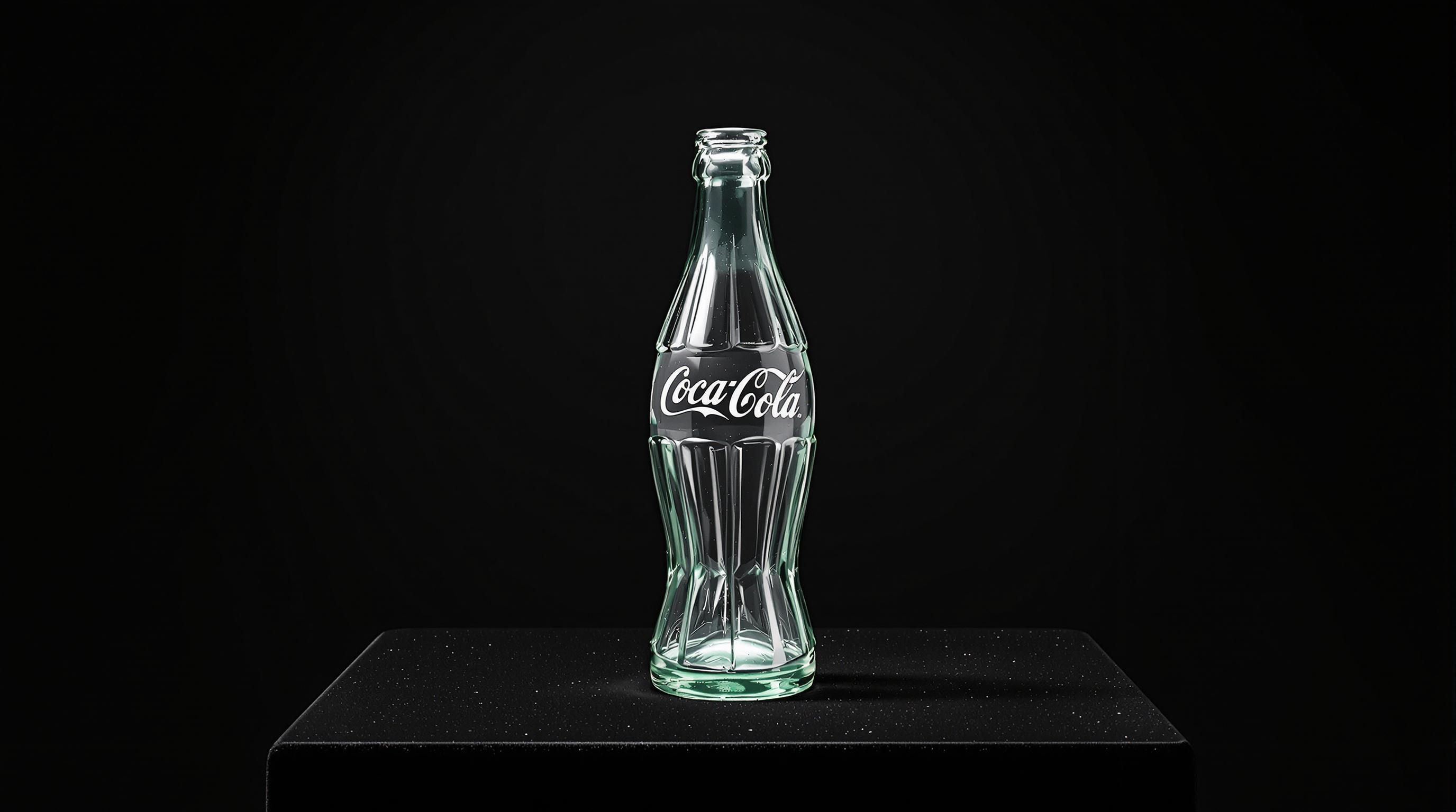 Close-up of bottom markings on vintage Coca-Cola bottles showing date codes and manufacturer information