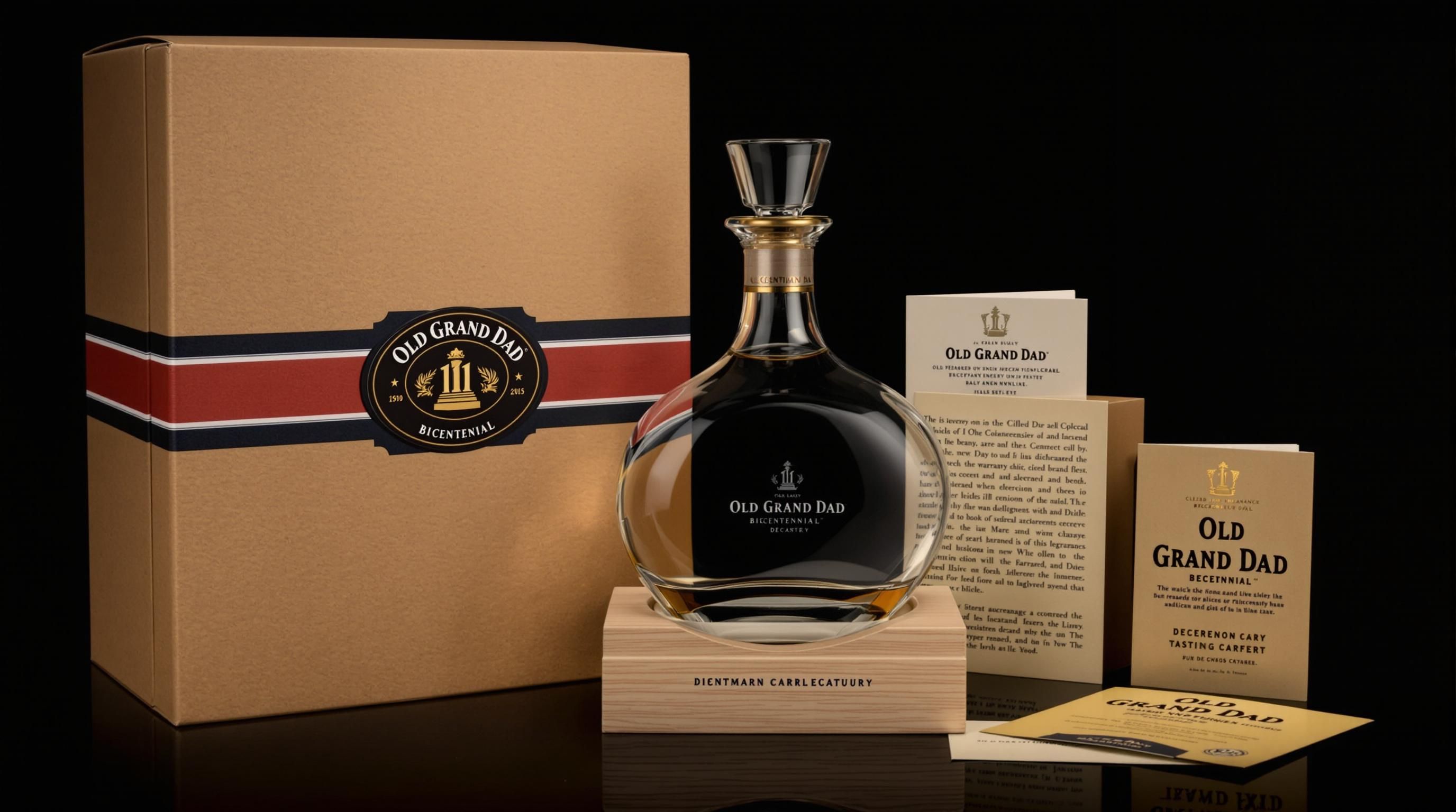 Close-up of the Old Grand-Dad Bicentennial Decanter showing the seal and labeling details