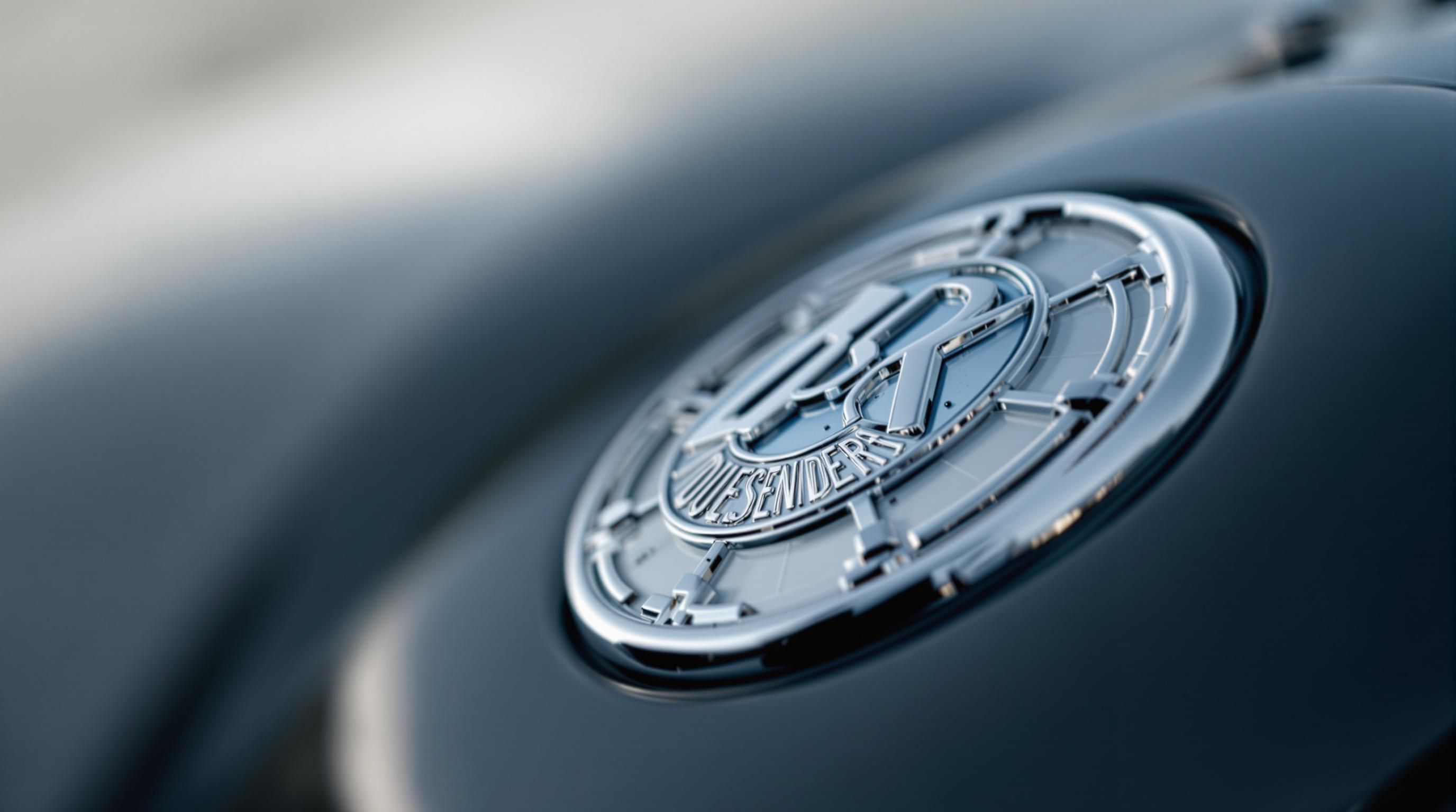 Close-up of a vintage hubcap showing manufacturer markings and details