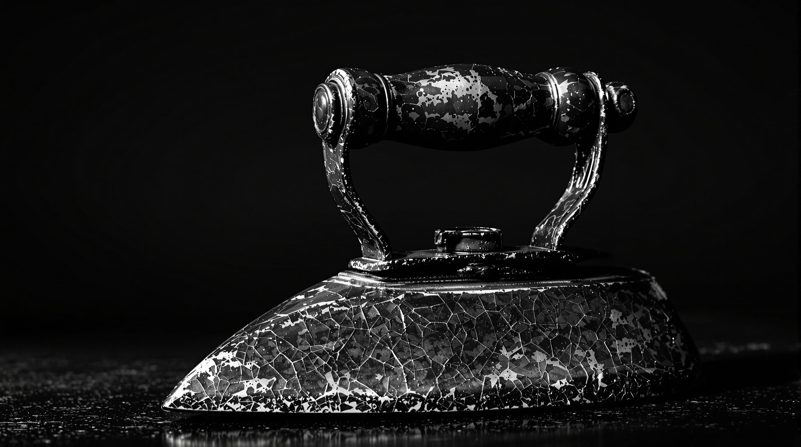 Antique sad iron showing maker's mark and patent information on the base