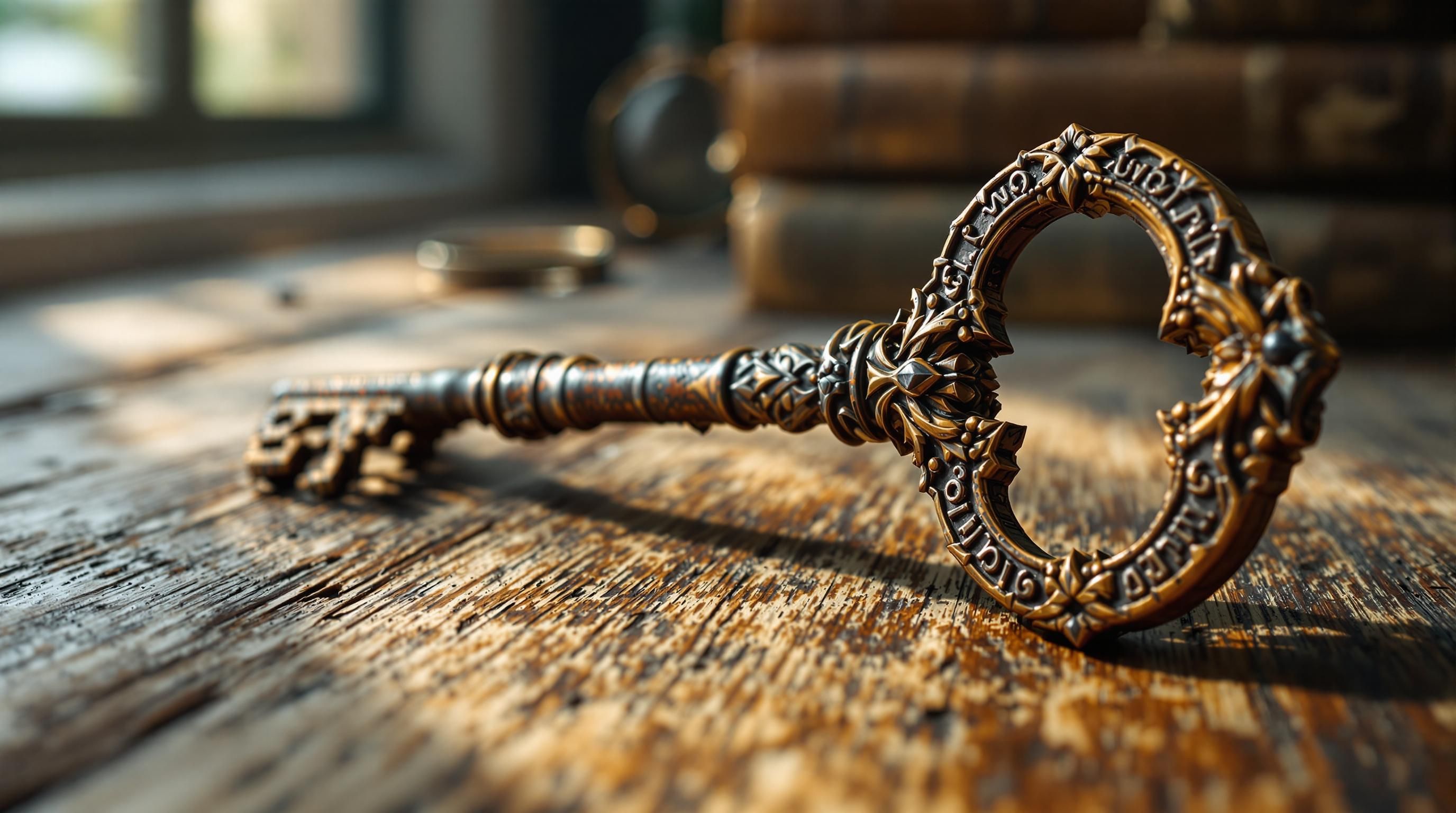 Assortment of vintage skeleton keys and antique bit keys showing different designs and patinas