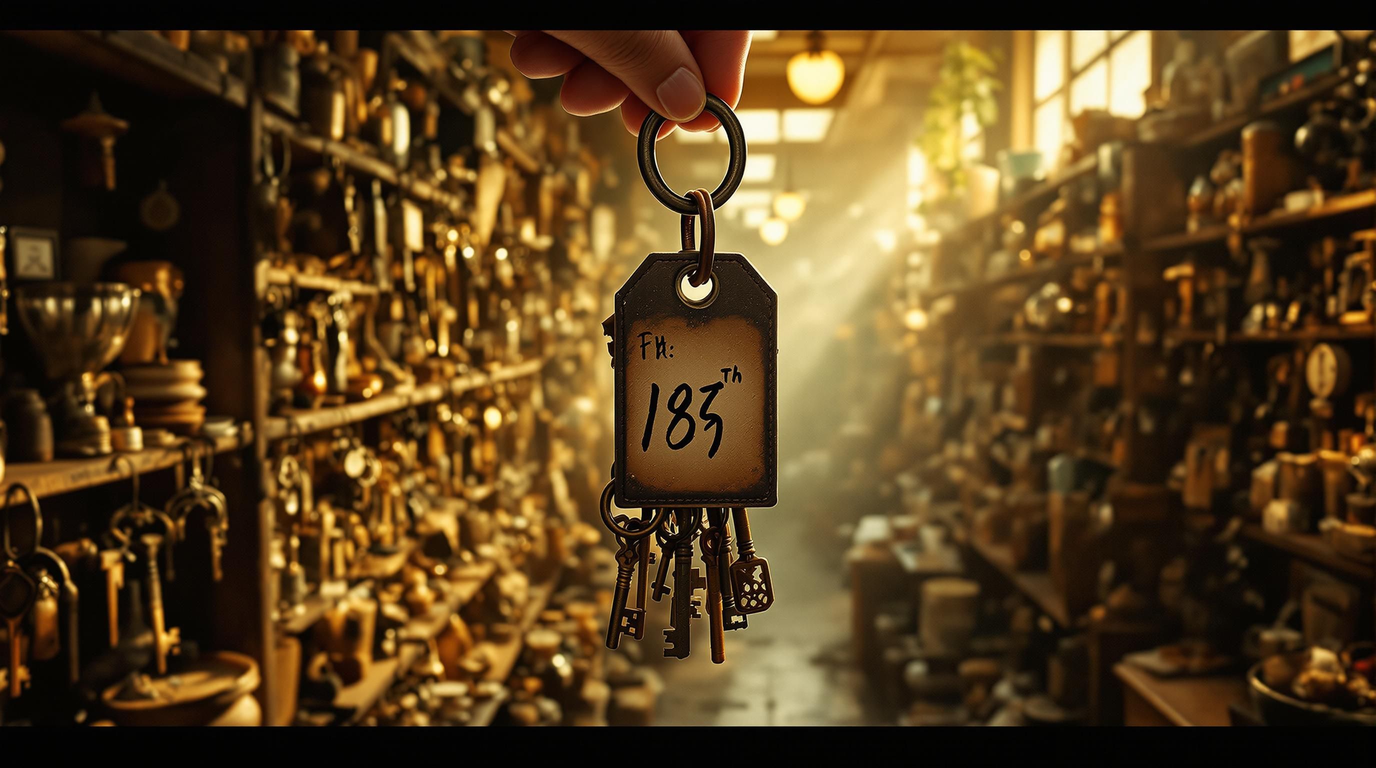 Various types of antique skeleton keys