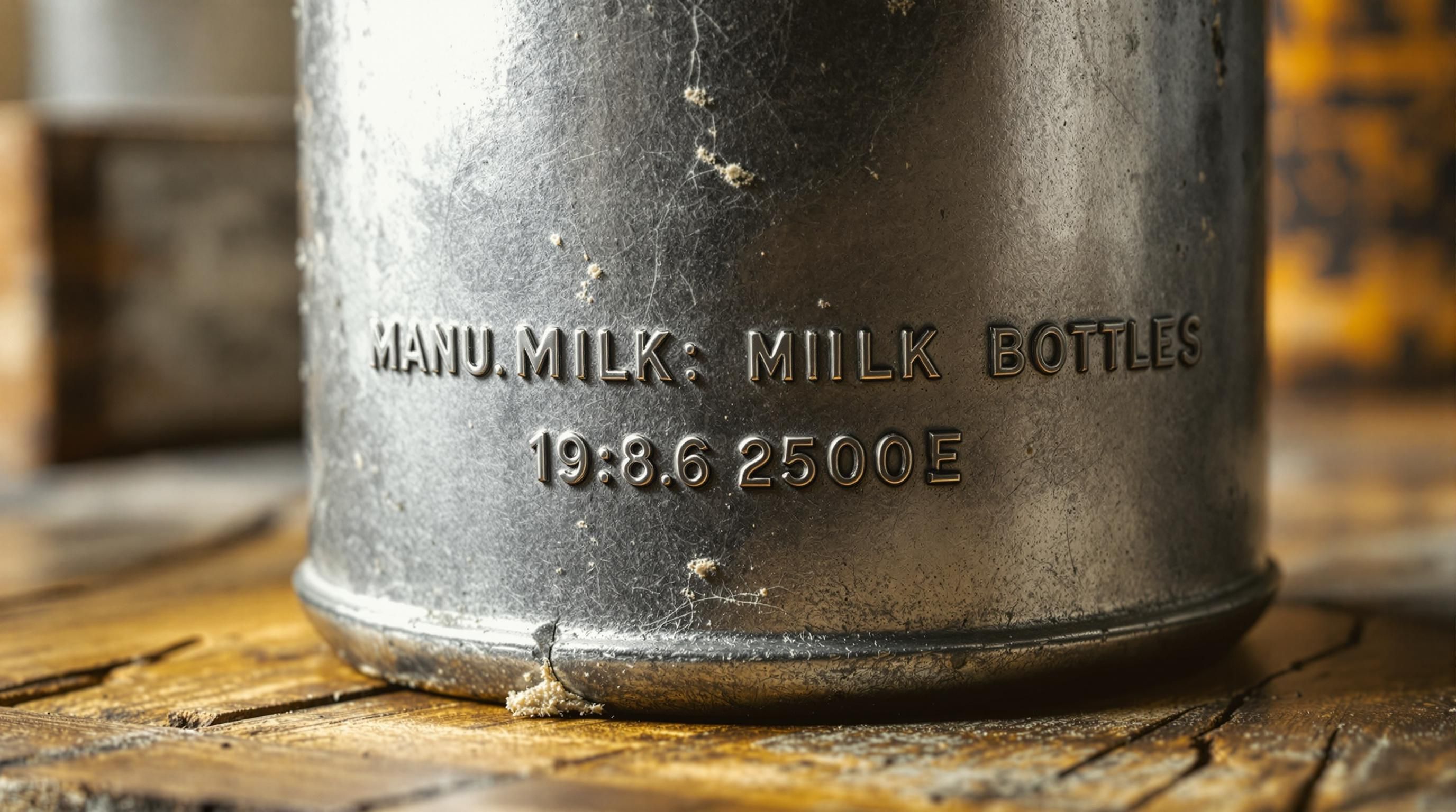 Collection of vintage milk bottles from various eras showing different shapes and markings
