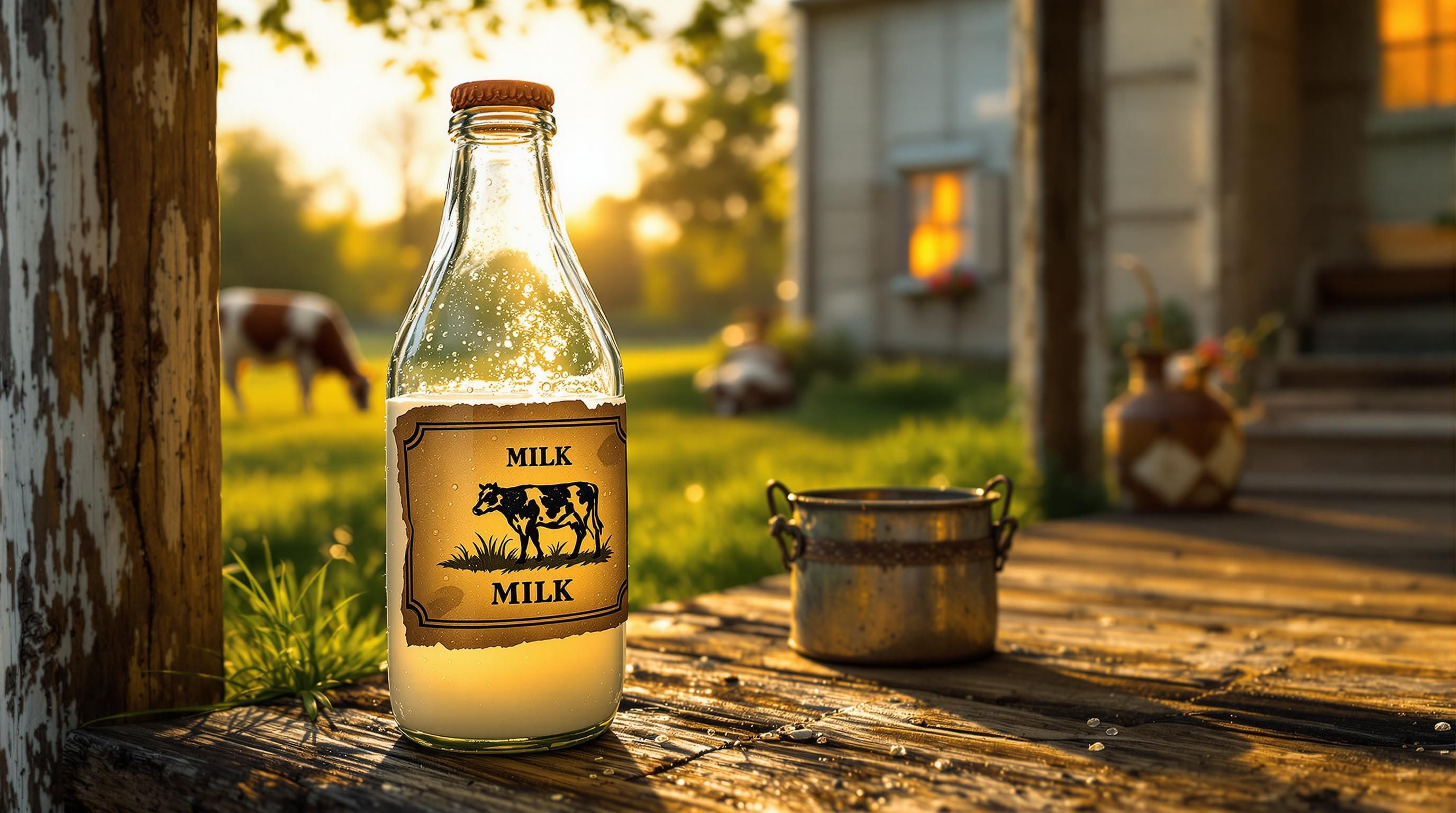 Different colored milk bottles including amber, clear, and sun-purpled examples