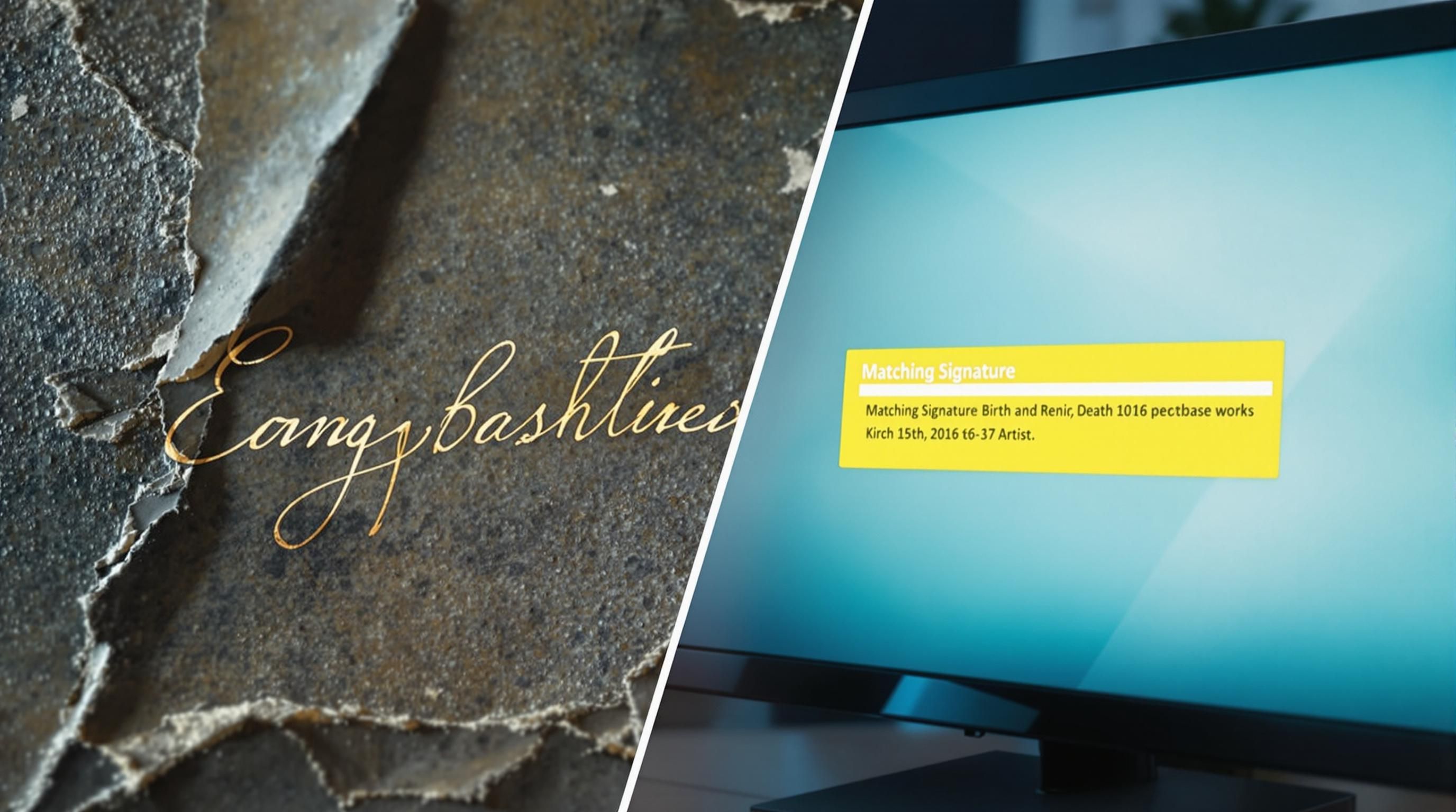 A detailed view of an appraiser documenting and photographing an antique painting for valuation