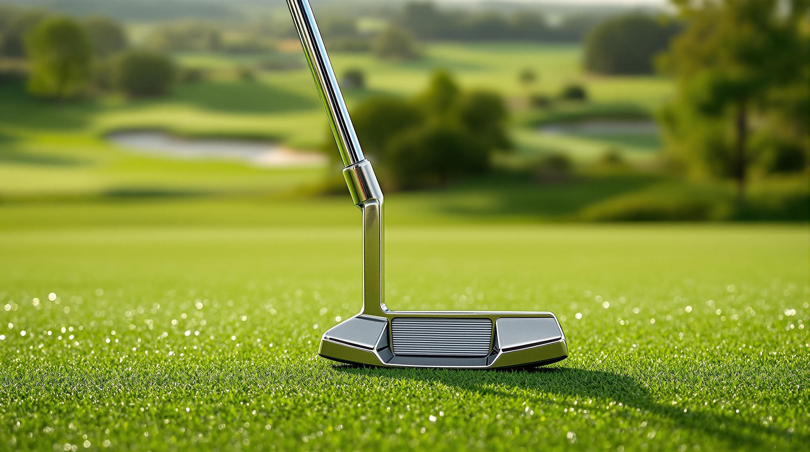 Close-up of PING putter showing serial number location and manufacturing stamps