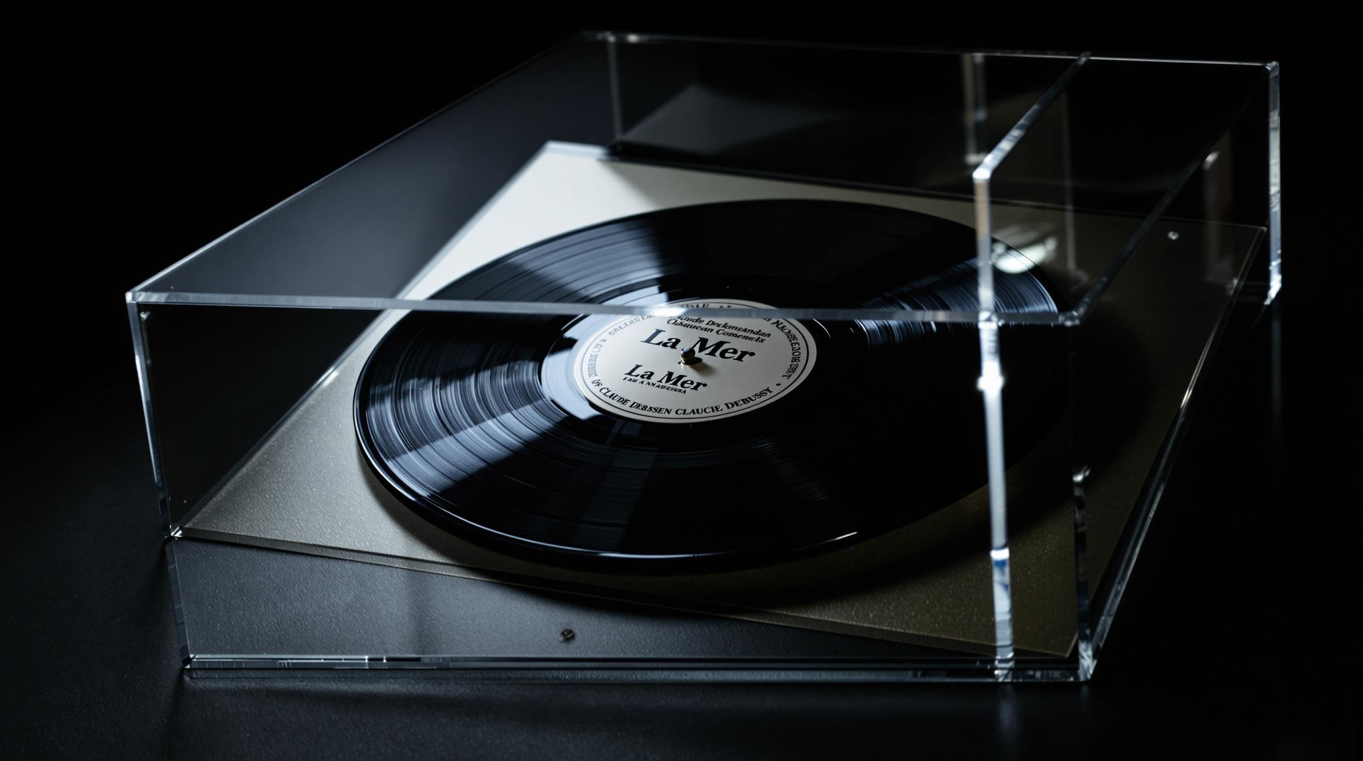 Rare and valuable vinyl record being carefully handled with white gloves