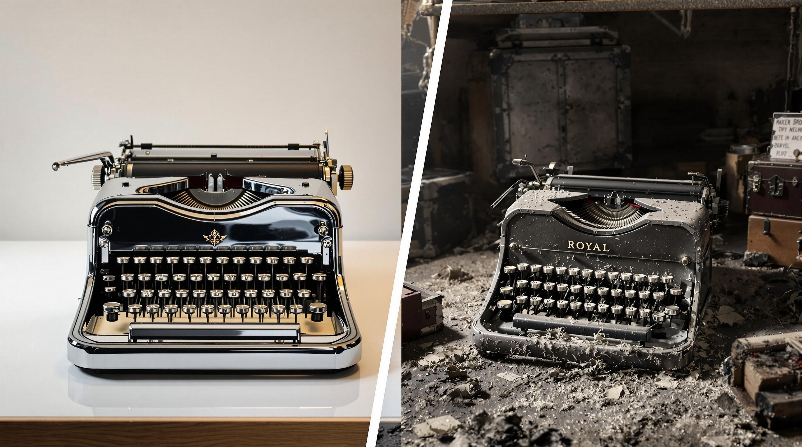 1950s Royal portable typewriter with case in excellent condition