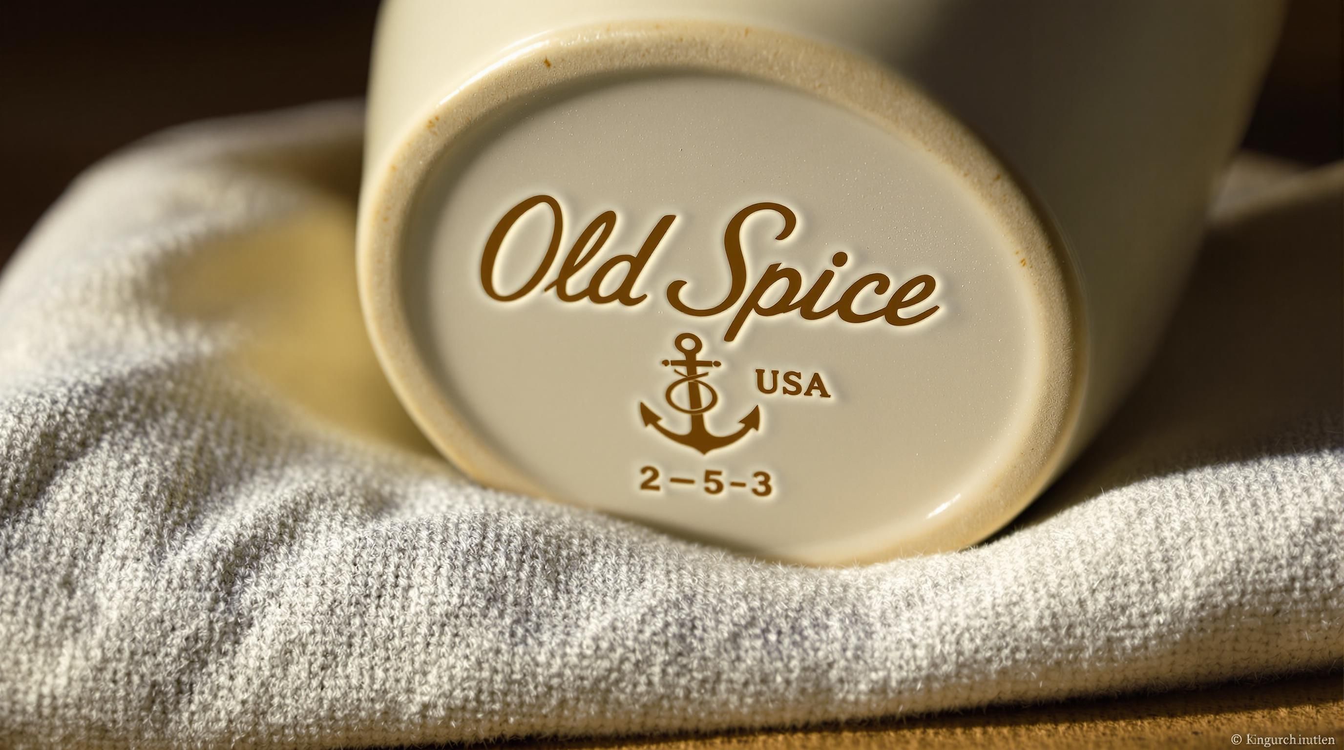 Old Spice shaving mug with original packaging and accessories