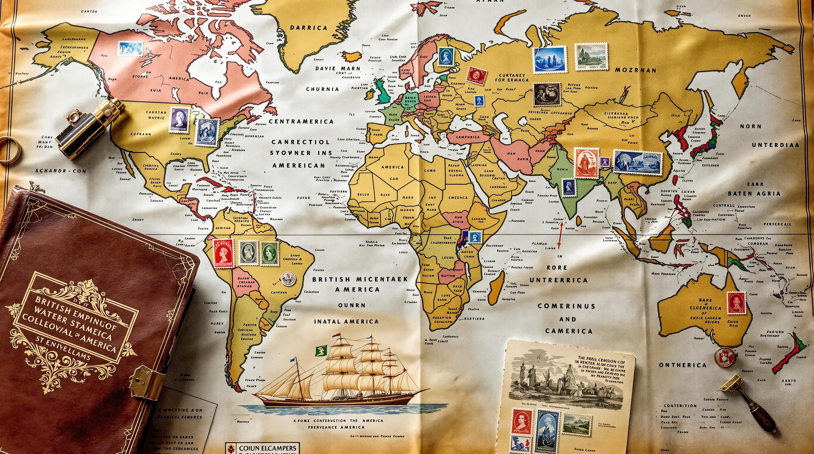 Philatelist examining rare stamps with magnifying glass and specialized tools