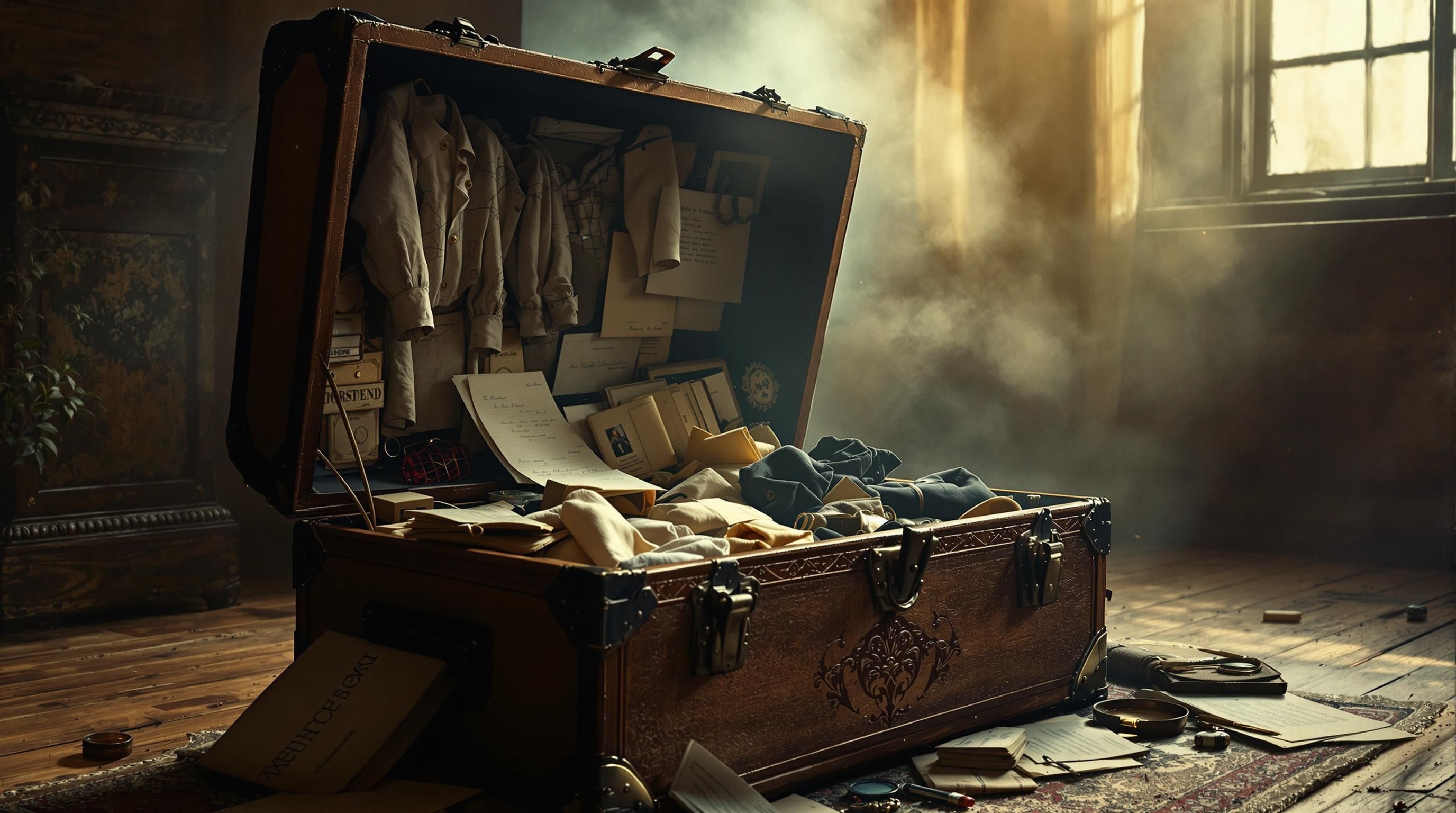Victorian-era dome top steamer trunk with detailed metal work