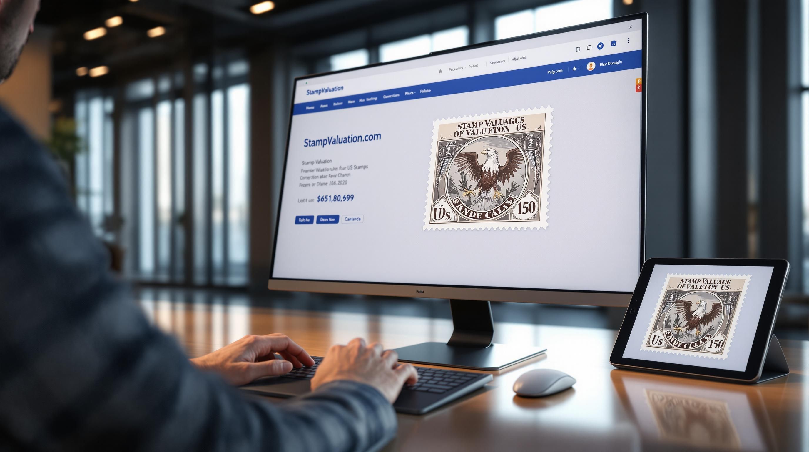 Close-up of stamp perforations, watermarks, and other identification features used to determine stamp value