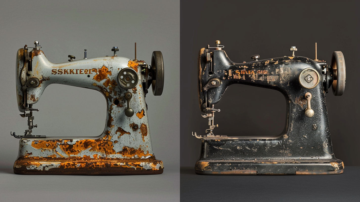 Vintage Singer sewing machine with elaborate wooden cabinet