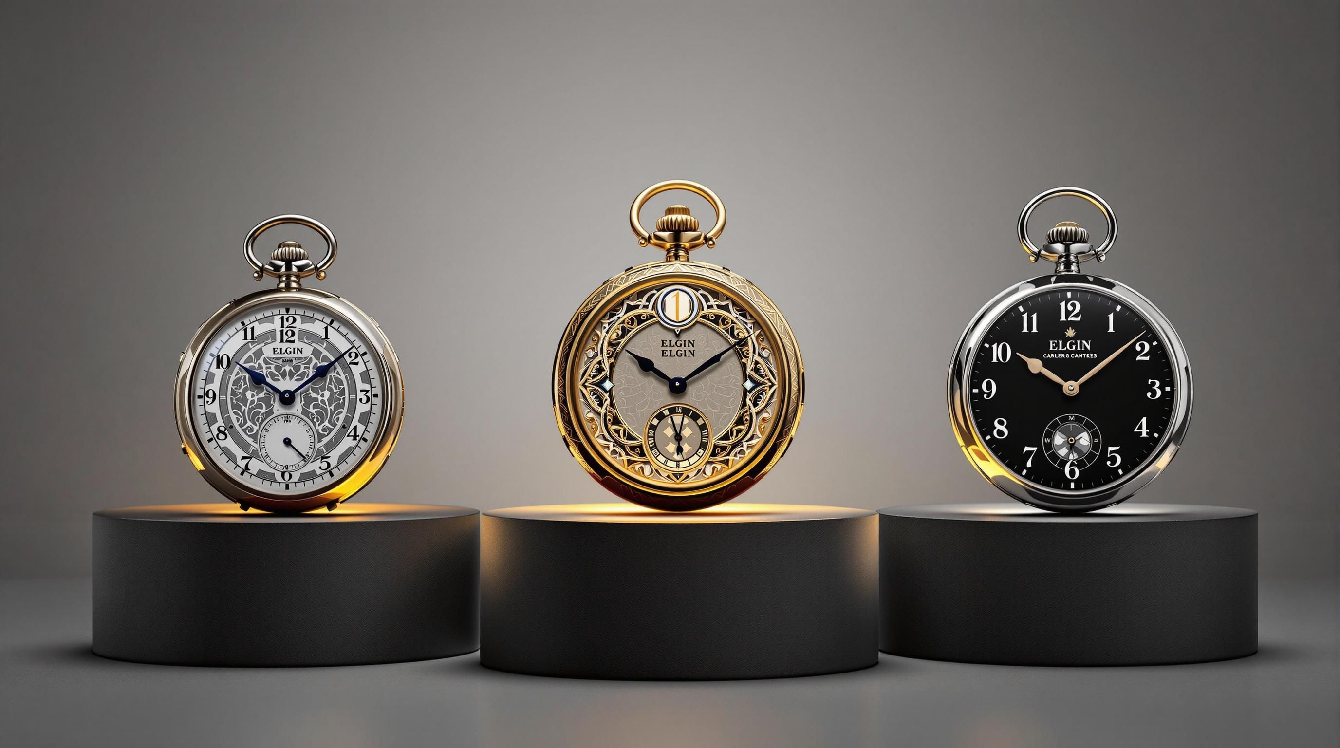Close-up of an Elgin pocket watch movement showing serial number