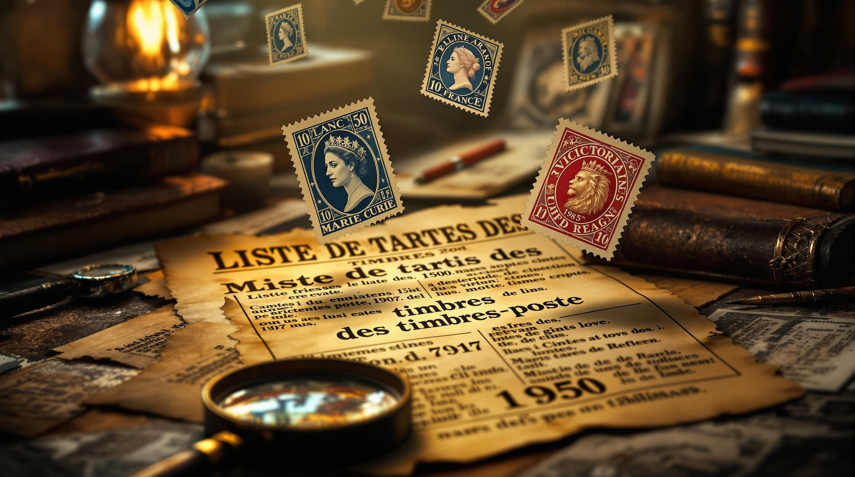 Philatelist examining stamps with specialized tools
