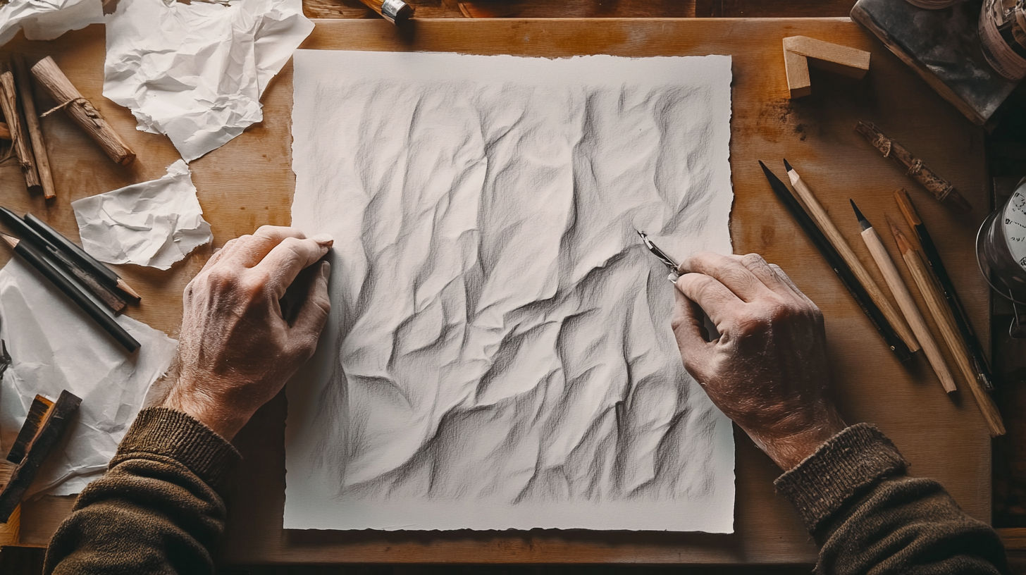 Drawing showing various shading techniques for creating value