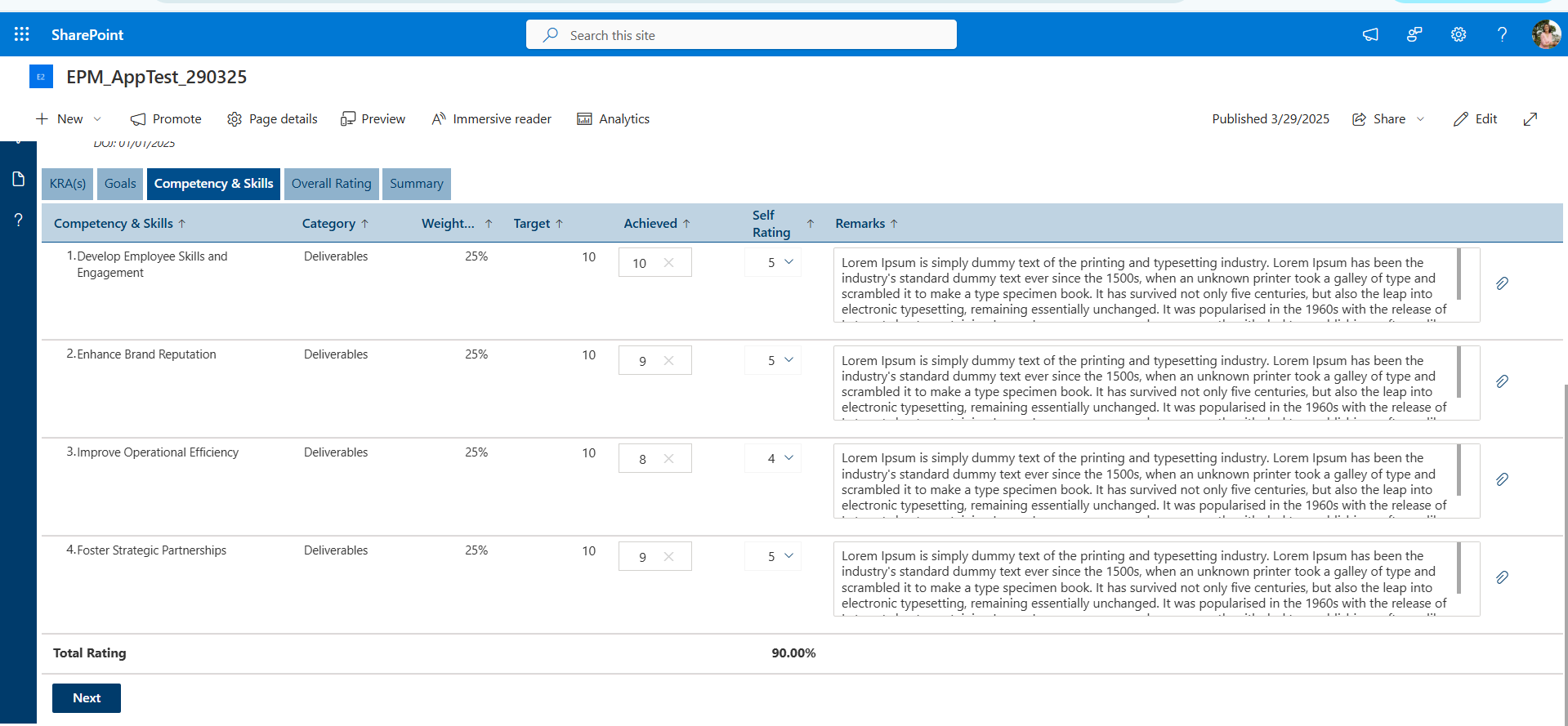 Quarterly Performance Review
