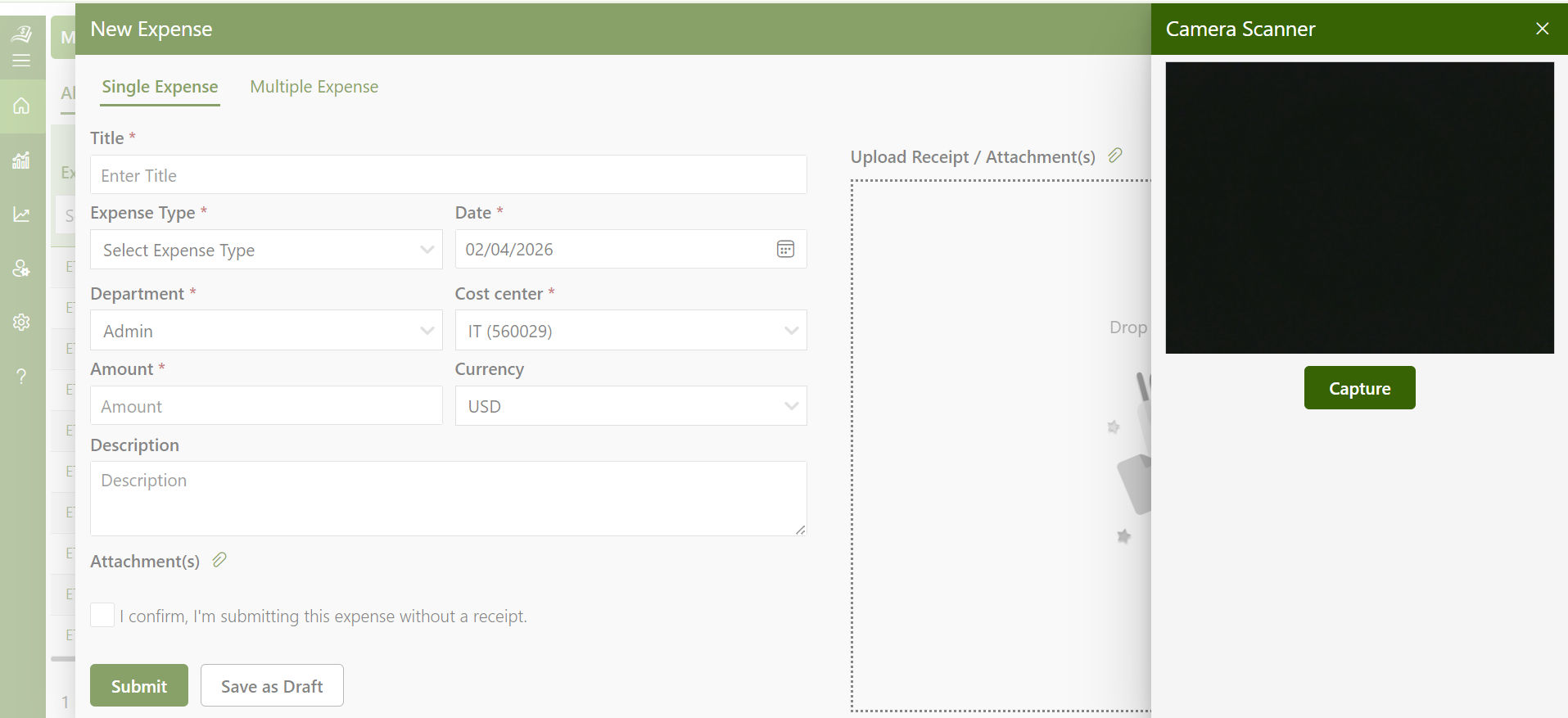 Expense management platform with AI