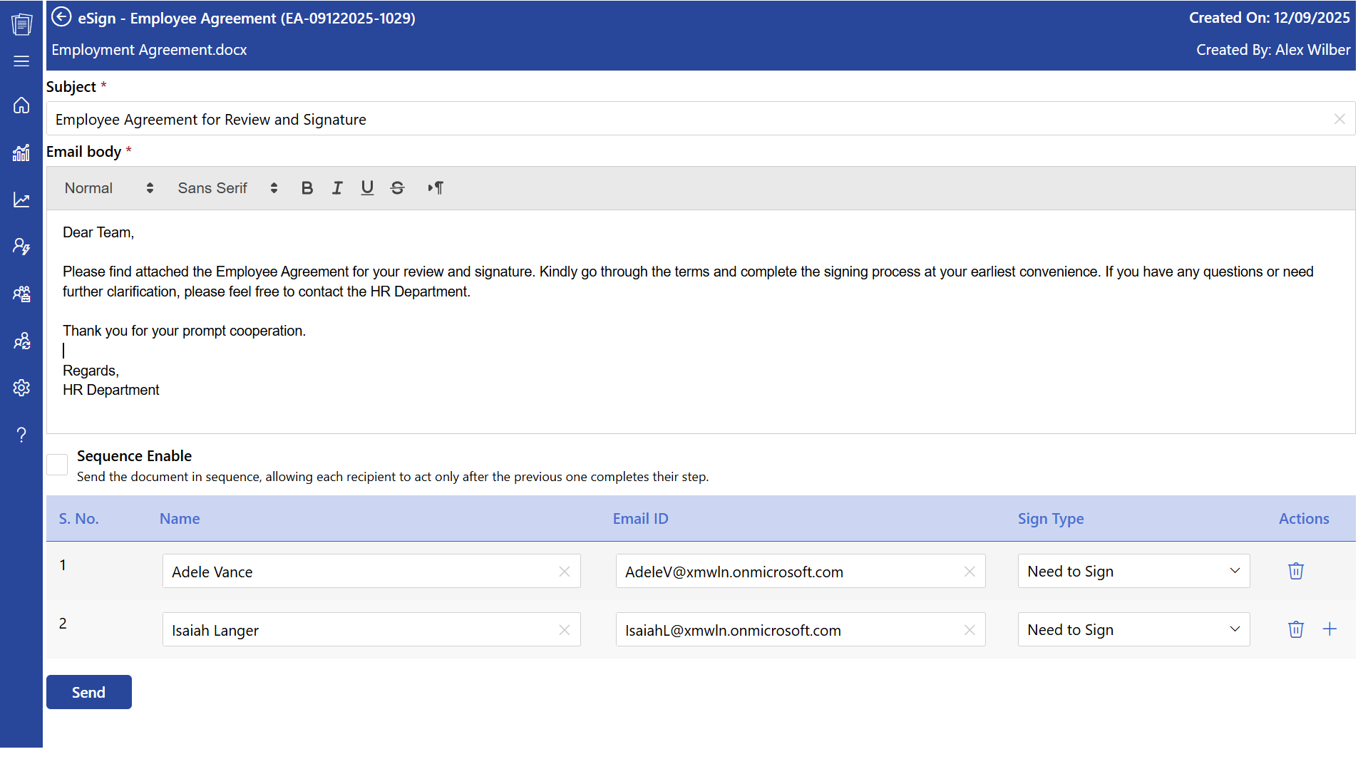 SharePoint contract management system