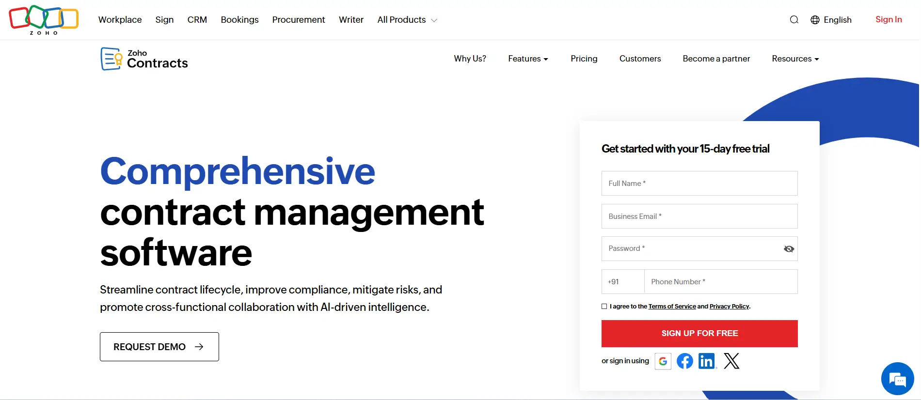 zoho contract