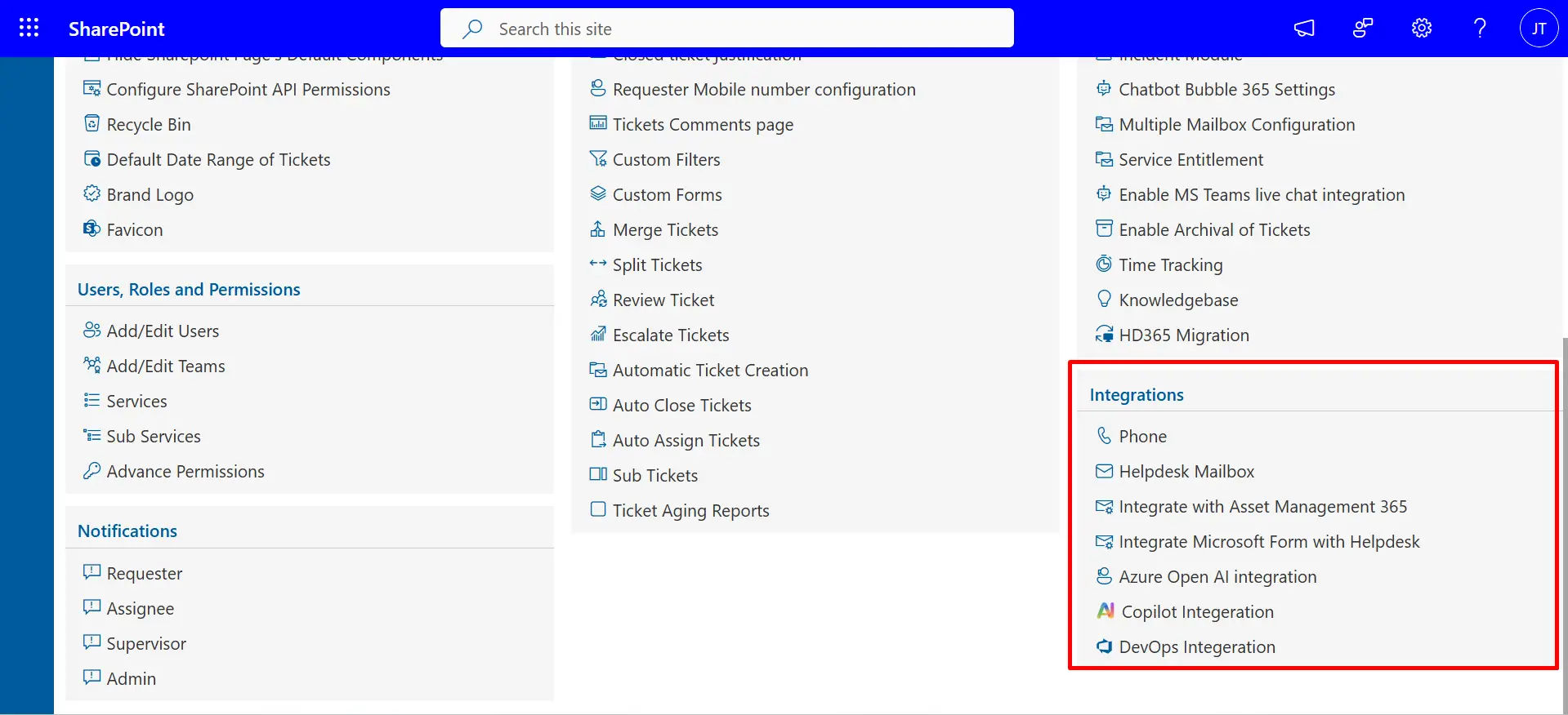 SharePoint integration