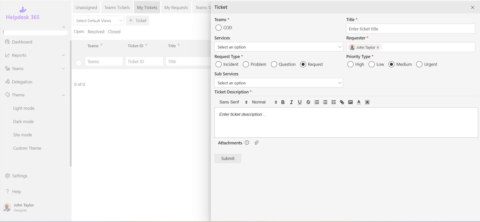Helpdesk Ticketing System