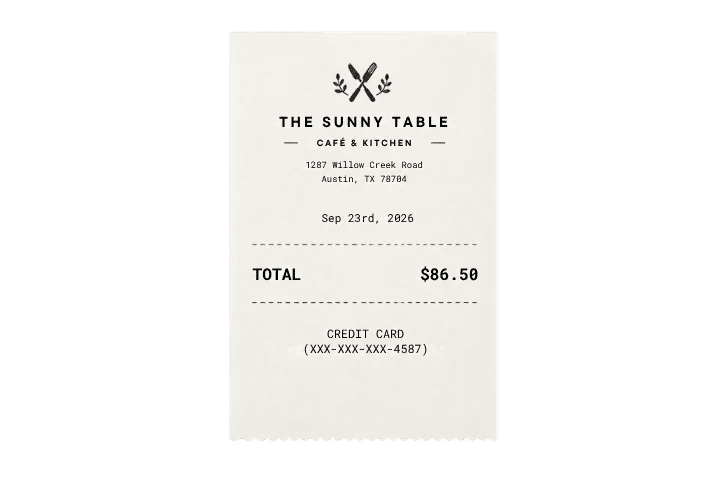 receipt caterogrization