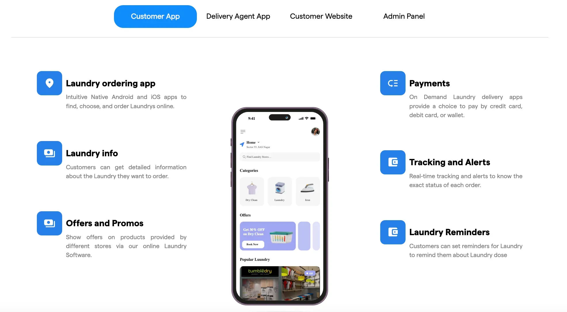 User Panel: Laundry app