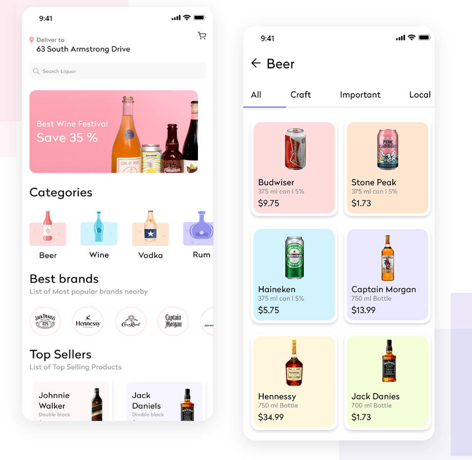 Catalog: Alcohol delivery app features