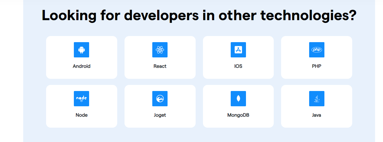 Hire Dedicated Developers for various technologie