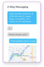 A screenshot of a text message conversation with an appointment reminder and a client response - Appointment Reminders, Apptoto