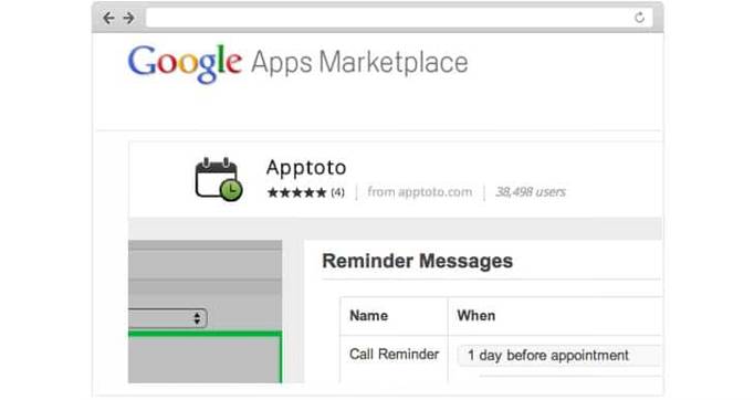 Apptoto ingtegrates with Google calendar