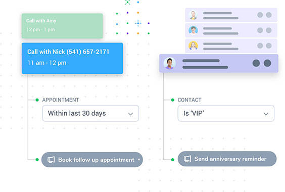 Customized campaigns from your address book & calendar