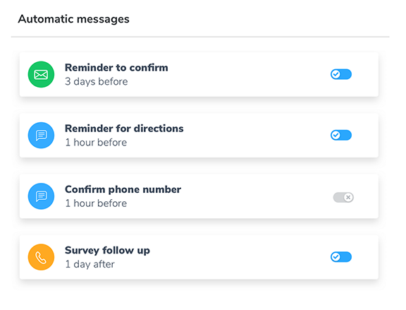 automatic initial booking messages