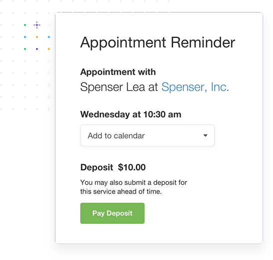 Collect payments for existing appointments