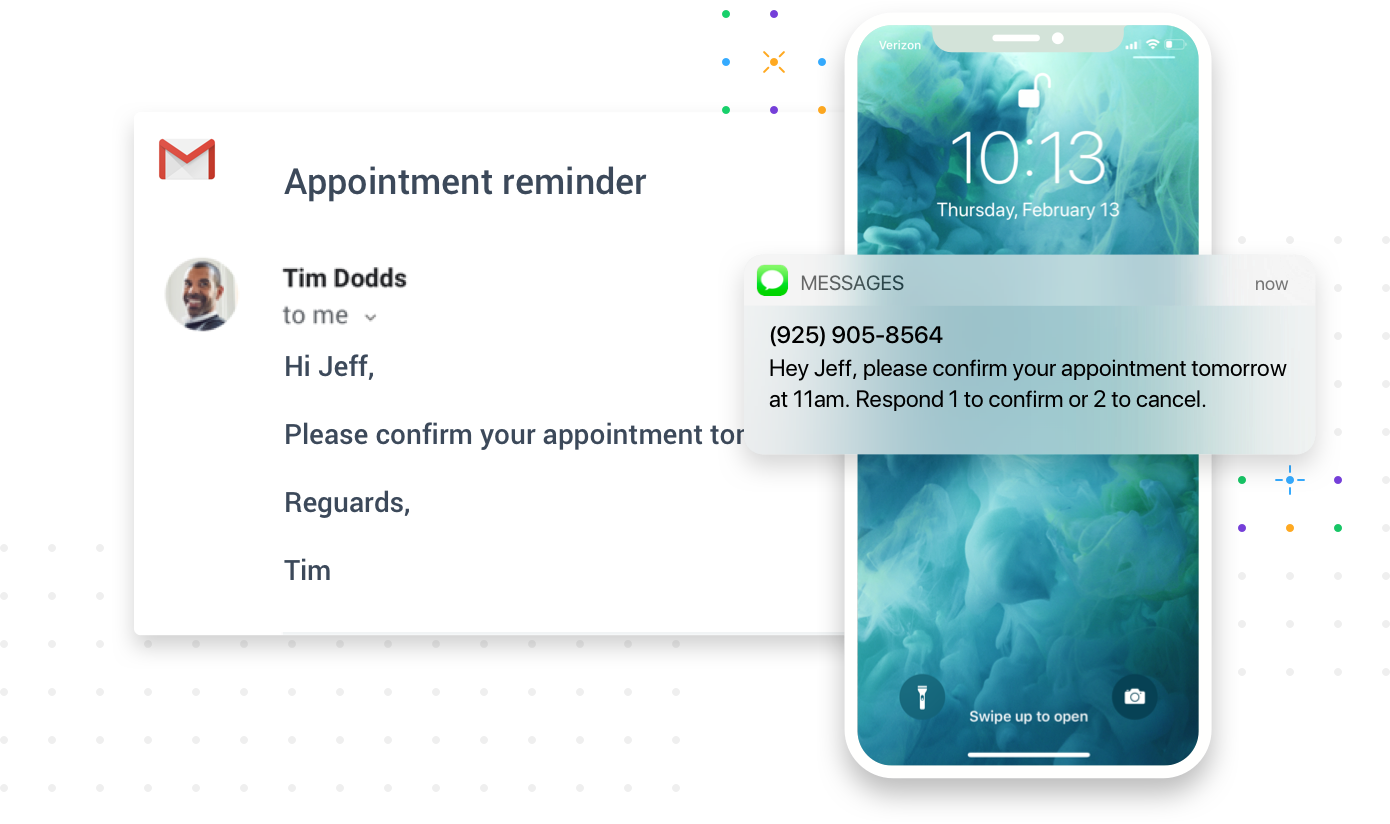 Client reminders are sent - Appointment Reminders, Apptoto