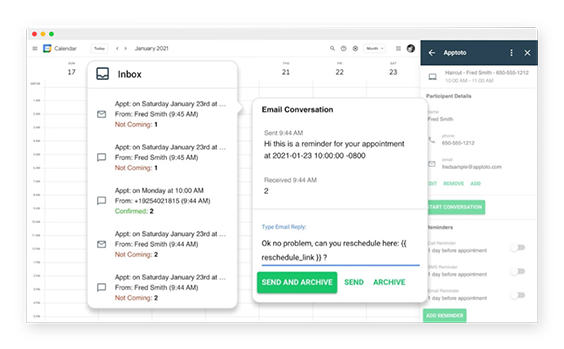 Google calendar add on example one