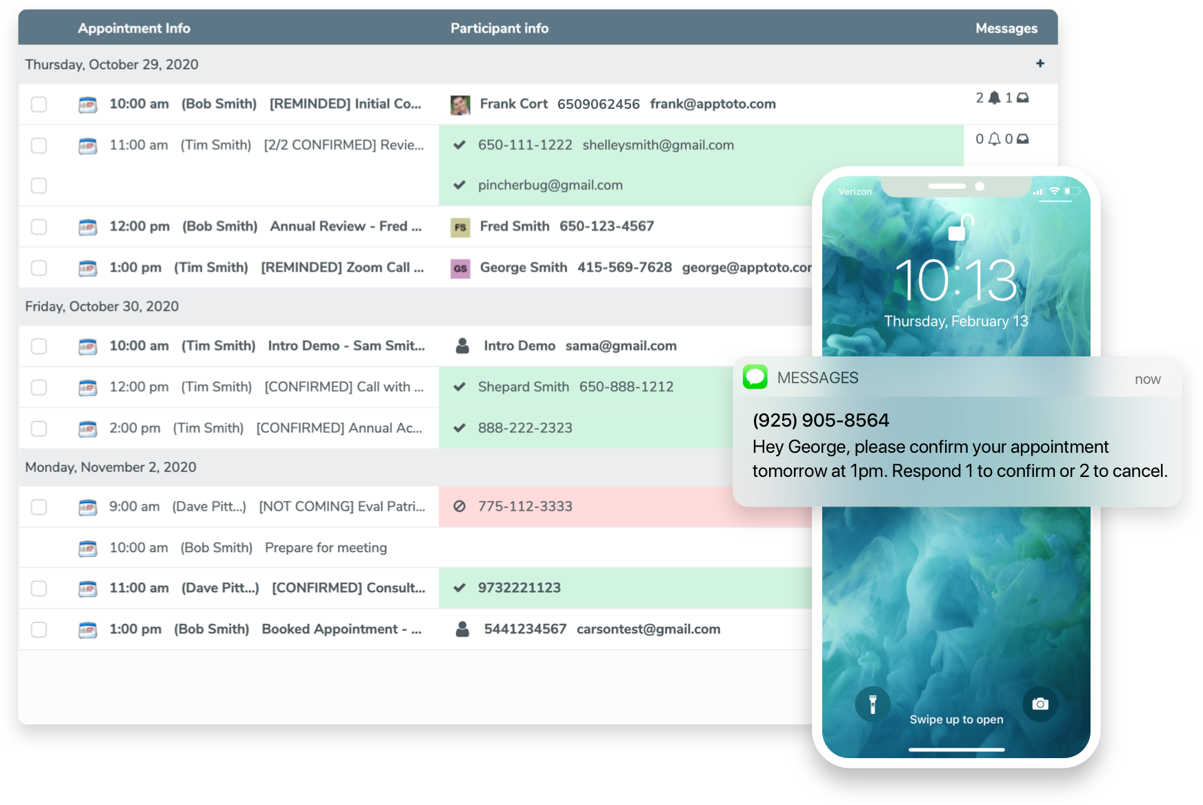 Appointment reminders