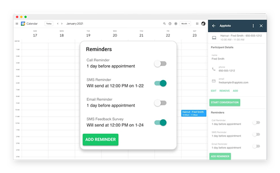 Google calendar add on example two