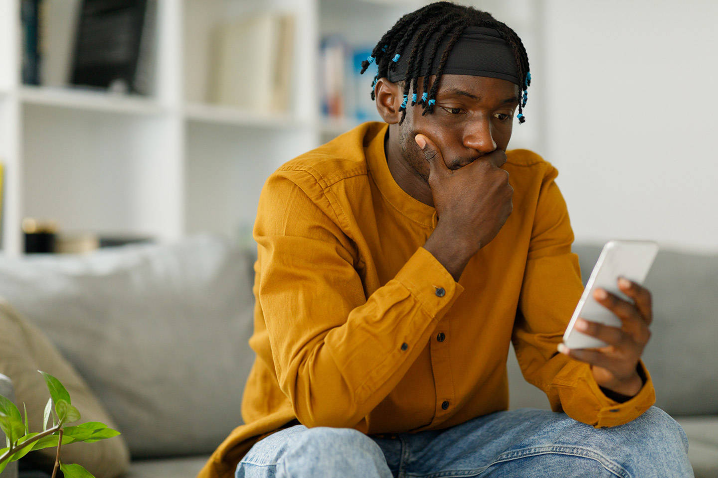 man using cell phone