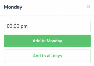 add availability at a given day and time on your booking page